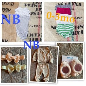 Newborn Outfit,3NB Onesies, bows, shoes,dpr covers